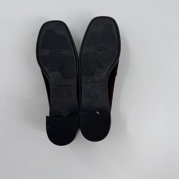 Stuart Weitzman Narrow Dark Brown Suede Loafers 7.5 AA With Chain Detail - Picture 7 of 9